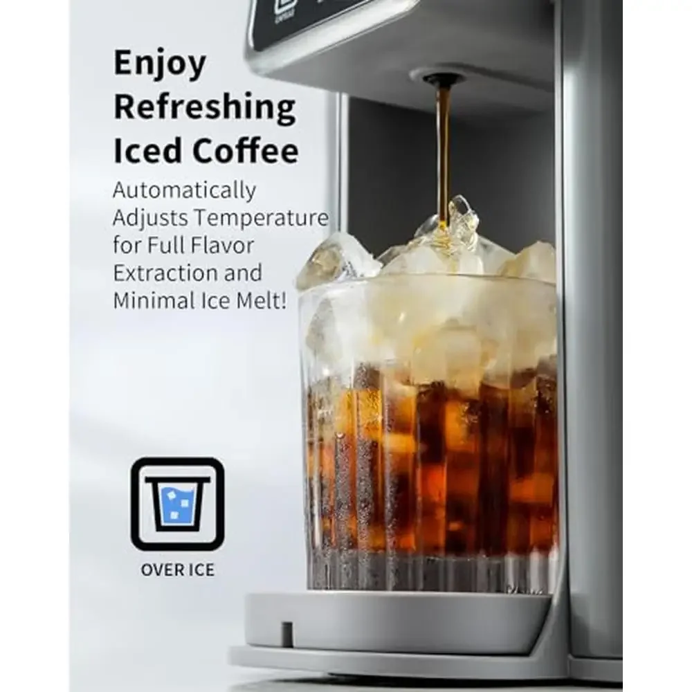 Single Serve Coffee Maker with Bold Setting Hot & Iced Coffee Brewer K Cup and Grounds Compatible 6-14 Oz Sizes 50 Oz Removable 2