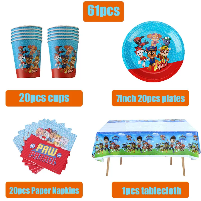 Paw Patrol Birthday Party Decoration Paw Patrol Birthday Supplies Face Mask Balloons Stickers Children Gift Party Favors Kids