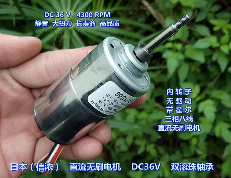 

Japan's letter (thick) brushless dc motor DC36V 48 v double ball bearing mute big torque