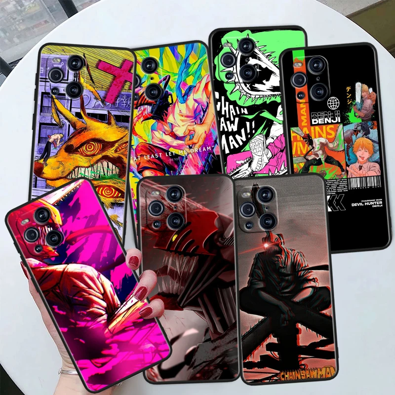 

Chainsaw Man Anime For OPPO Find X6 X5 X3 X2 F21S F21 Pro Lite Neo Black Silicone Fundas Soft Cover Capa Phone Case