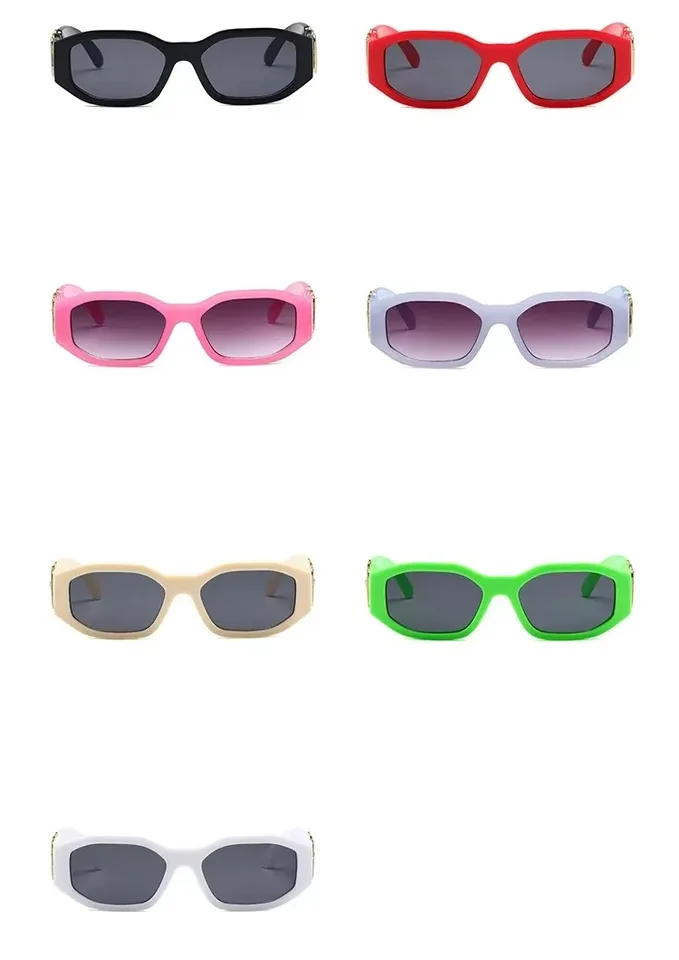 OCCHIALI DA SOLE uomo donna rettangolari lenti 10 colori azzurro rosa UV400 EUR 9,30 - IT