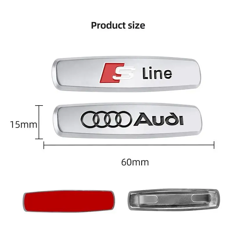 1개 시트 백 엠블럼 스티커 배지 로고 메탈 인테리어 (ABT Sline 아우디 A3 A4 B8 8P B9 8V A1 A6 C6 Q3 Q5 C7 시트 액세서리용)