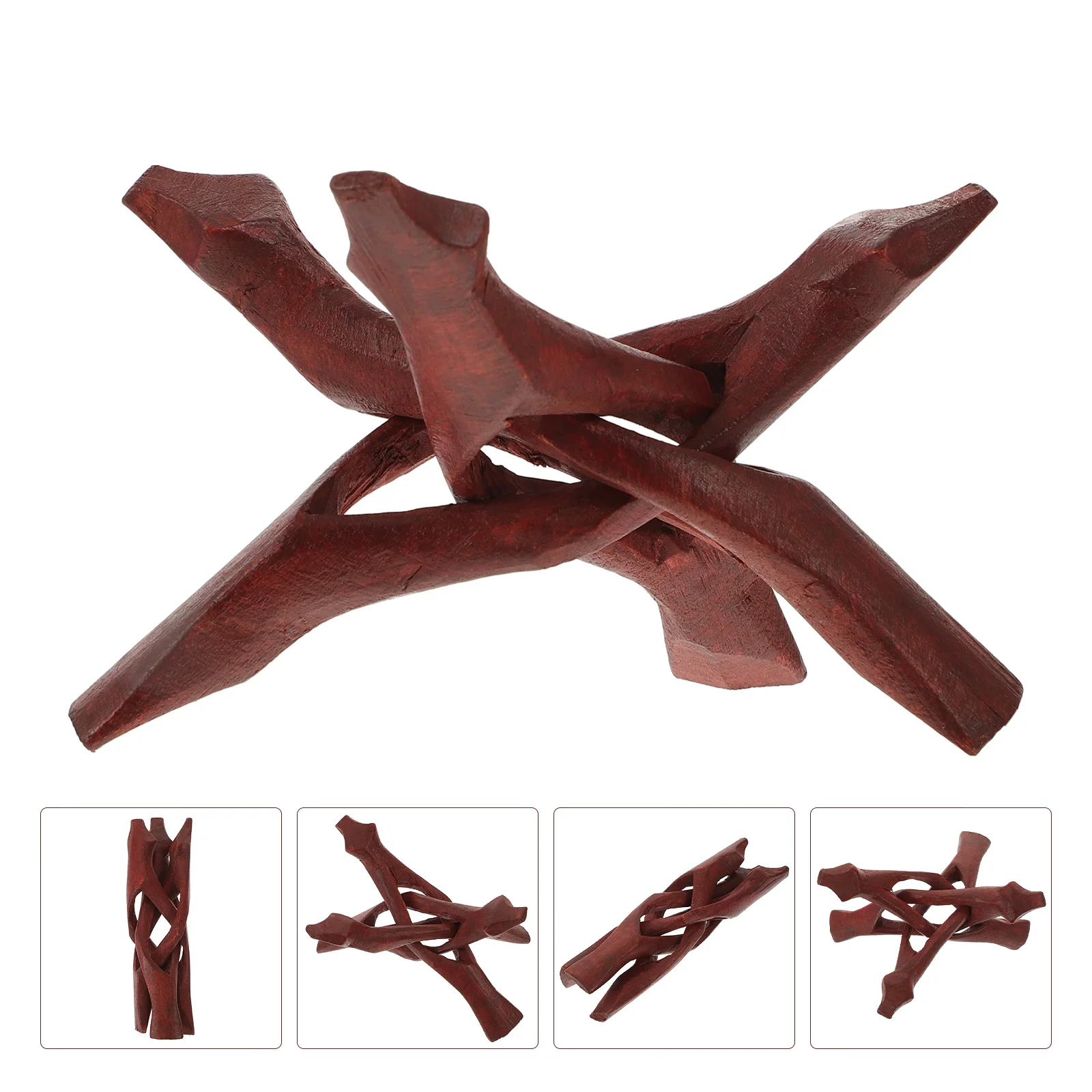 Wooden Tripod Stand Creative Tripod Display Stand Chic Abalone Shell Stand