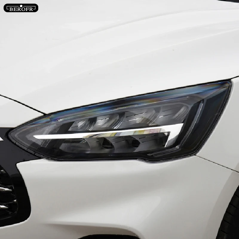 

2X Car Headlight Protection Tint Film Smoke Black Transparent TPU Front Light Sticker For Ford Focus 4 MK4 2019 2020 Accessories