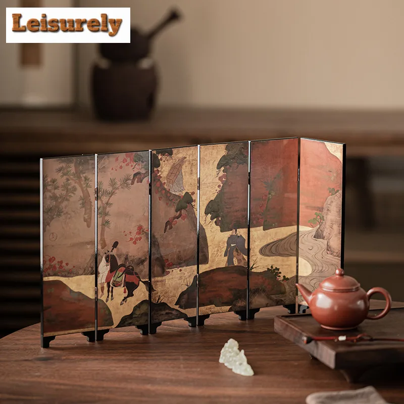 Lacquer Craft Double-sided Screen Tea Pet Ancient Tea Sculpture Tea Figurine Play Toys Tea Statue Ornaments Can Be Raised Craft