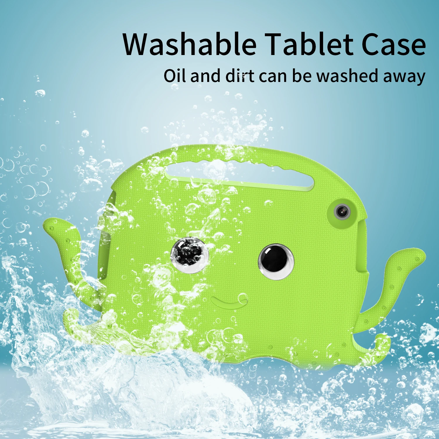 Children's Washable EVA Octopus Tablet Case with Strap - Cartoon Cover