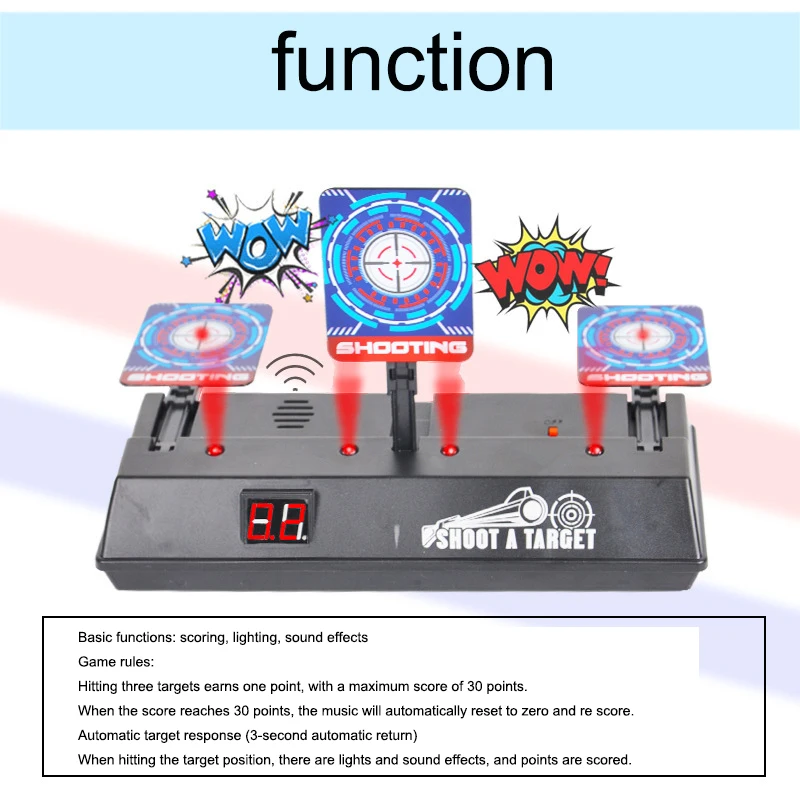 Fully Automatic Nerf Guns Auto Reset Electric Shooting Target Kids Eva Soft Water Ball Games Weapon Pistol Rifle Shooting Board 4