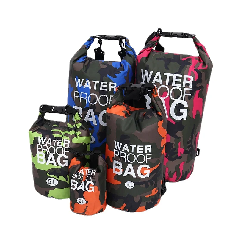 

Waterproof Bucket Bag 2L 5L 10L Camping Beach Swimming Camouflage Backpack Drifting Bag Outdoor Portable Handbag Outdoor Tools