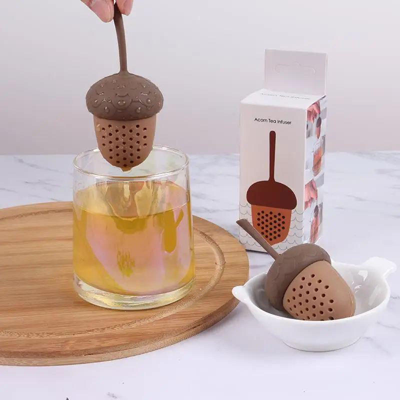 Tea Infuser Silicone Kitchen Accessories Acorn Shape Herbal Filter Spice Diffuser