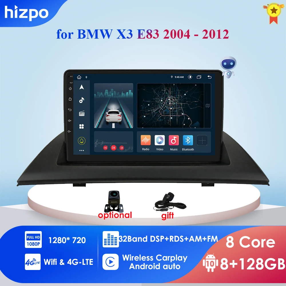 Автомагнитола 2 ГБ + 32 Android 10 для BMW X3 E83 2004-2012 автомобильный dvd-плеер аксессуар 4G