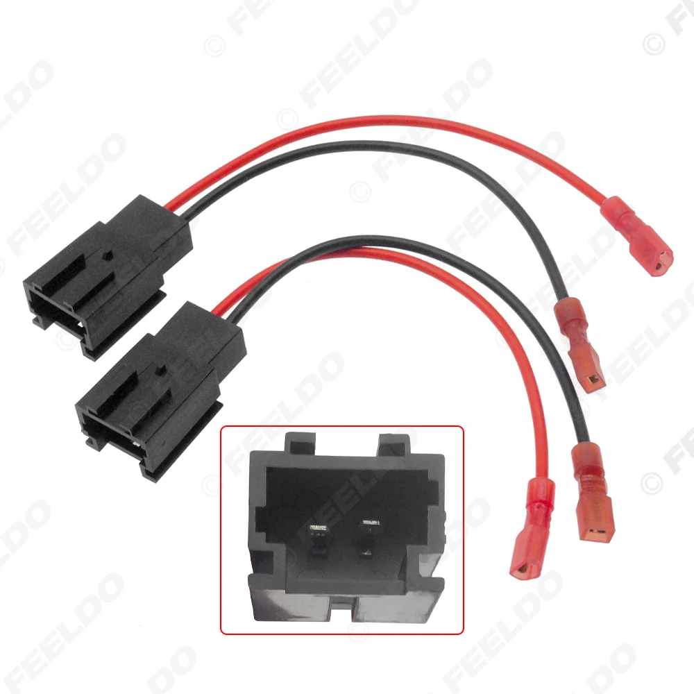 FEELDO Car 2Pin Stereo Speaker Wire Harness Adaptors For Peugeot Auto Speaker Replacement Connection Wiring Plug Cables