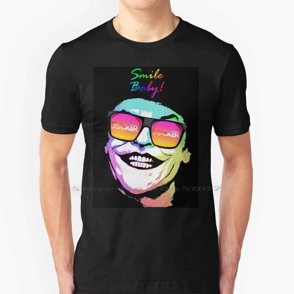 Jack The Jocker! .. Smile Baby! Maglietta 100% Cotone Jocker Bromista Colores Pelliculas Film Cinema Oscar Gafas Sonrisa Arcoiris
