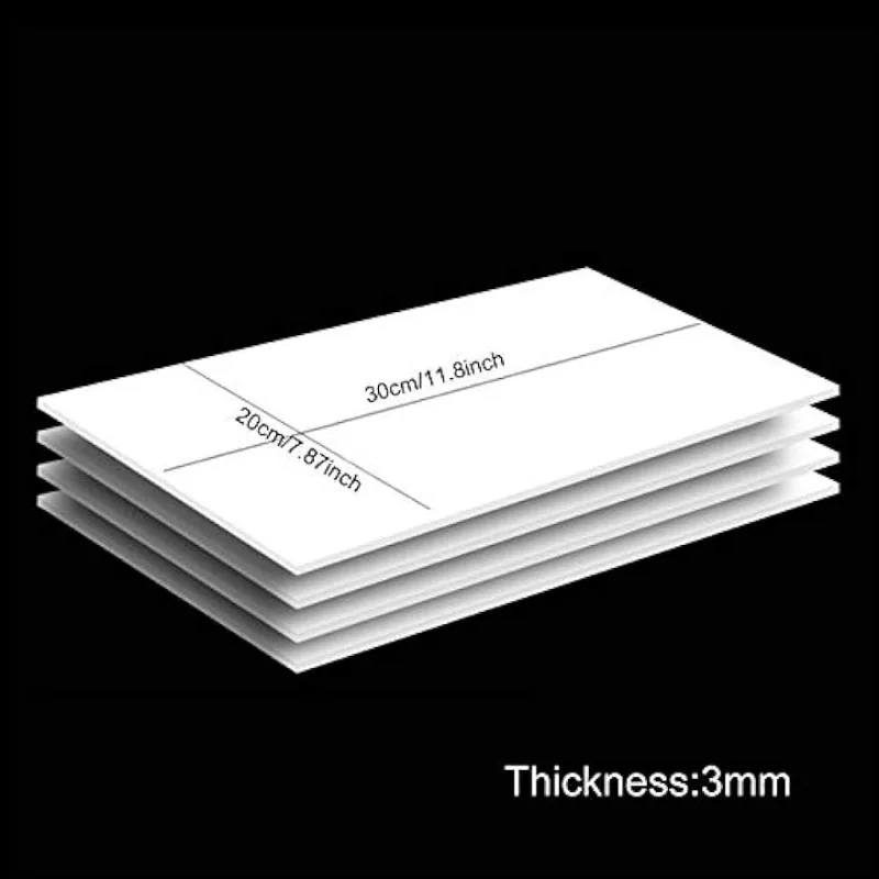 5 Sheets 3mm White Foam Boards 11.8x7.8" Rectangle Foam PVC Sheet Poster Board Mount Board for Mounting