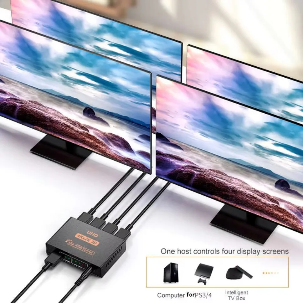 4K UHD 1x4 HDMI Splitter with 3D Support