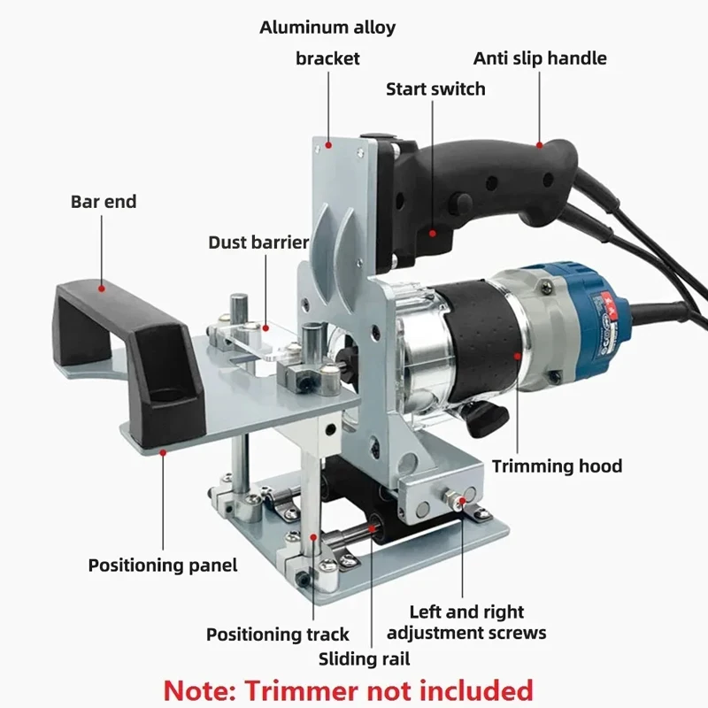 2 in 1 Woodworking Slot Locator Invisible Fastener Punch Holder for Wardrobe Cabinet Board Compact Router Trimmer woodworking slot locator