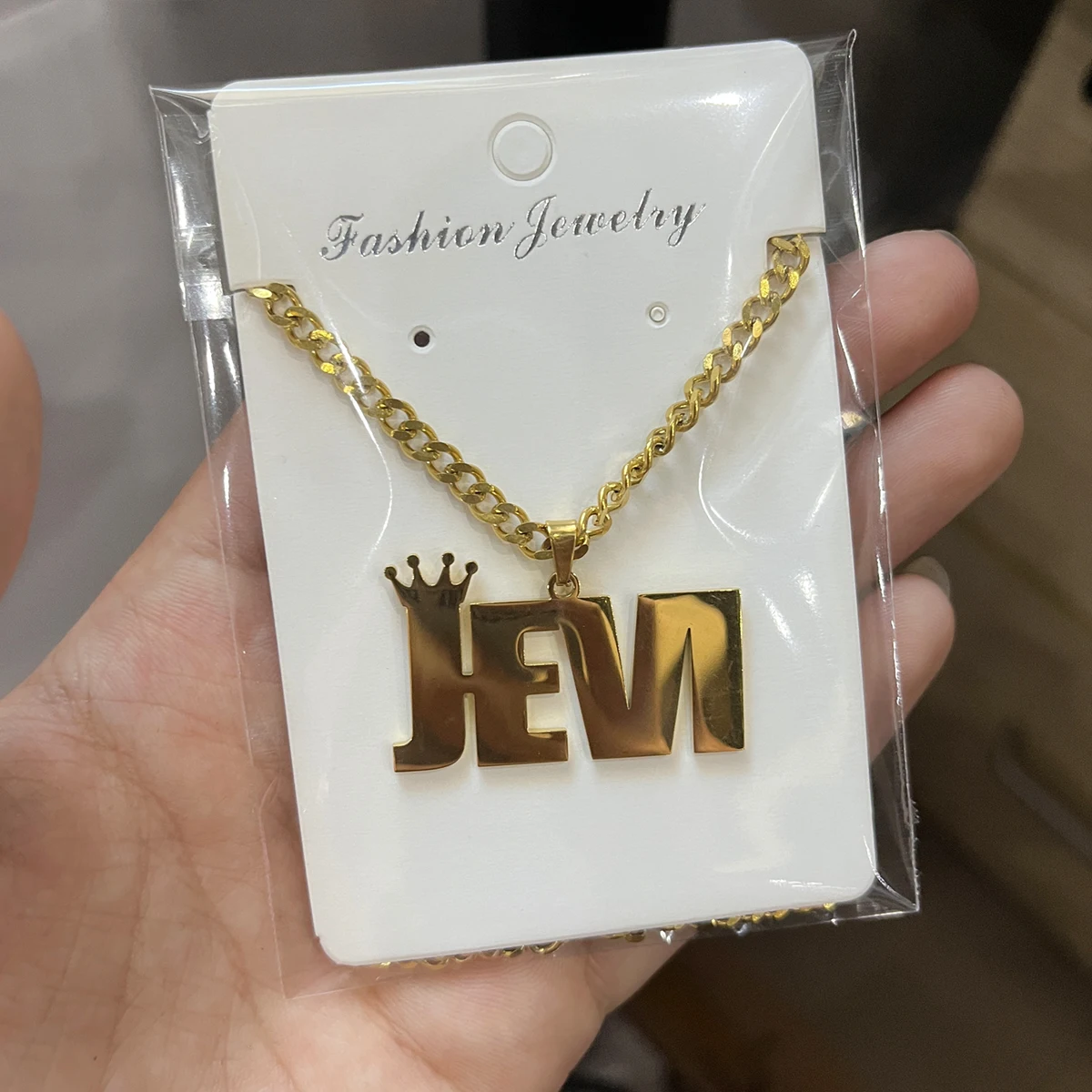 Custom Movable Big Name Pendant Necklace Stainless Steel