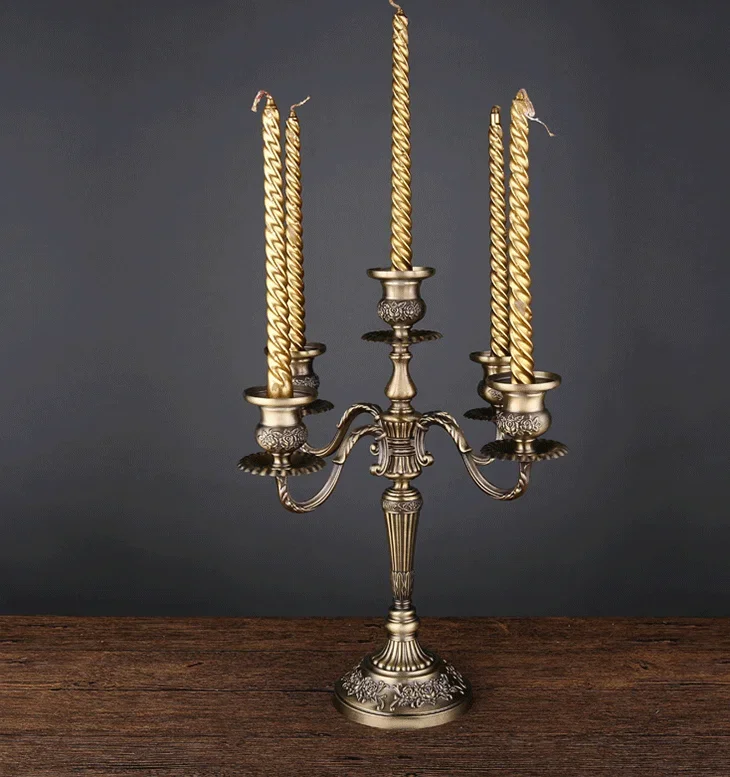 Home decor Bronze Candelabra Metal 5/3 arms Candle Holders Wedding Decoration Candlesticks Event Candle Stand Table Centerpiece candle holders