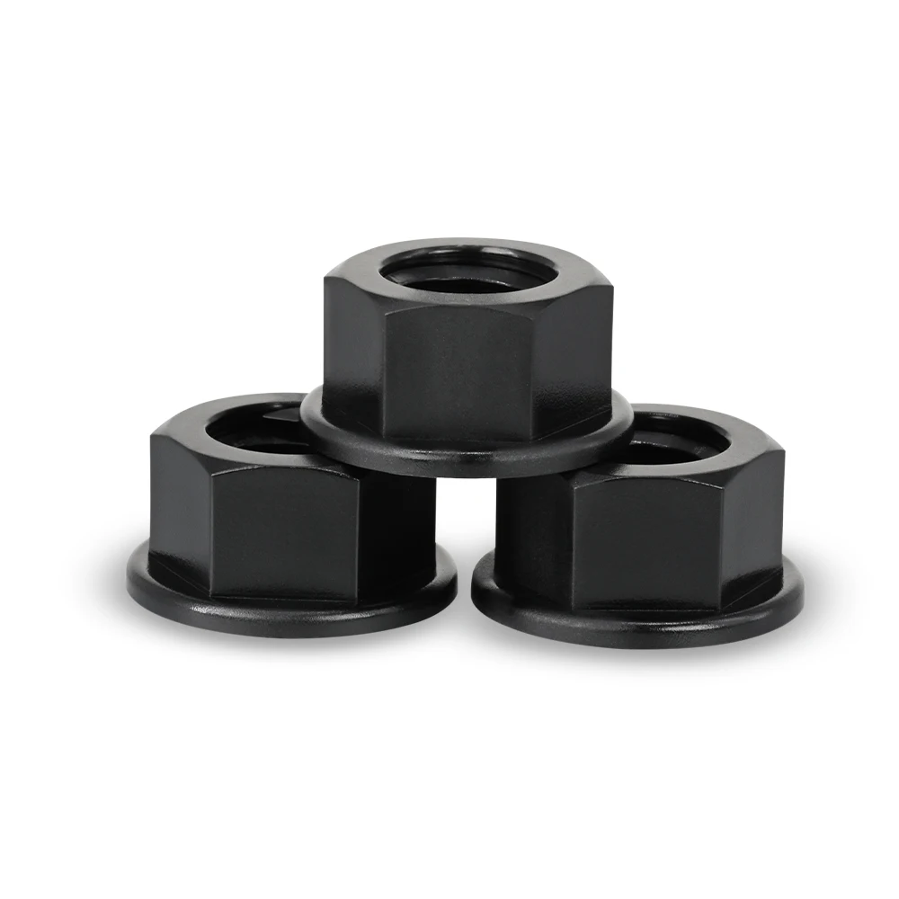 DIN6923 Black White Flat Bottom PA66 Hex Plastic Nylon Electricity Insulation Hexagonal Hex Head Flange Nut M3M4M5M6M8M10M12