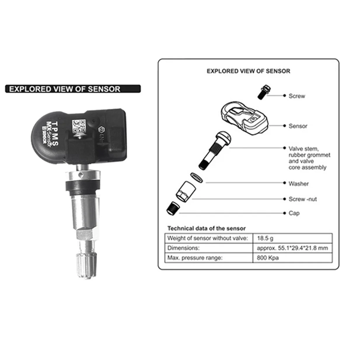 

10Pcs Programmable TPMS Sensor 433MHz 315MHZ for Autel MX-Sensor Repair Tools Scanner Pad Tire Pressure Monitor