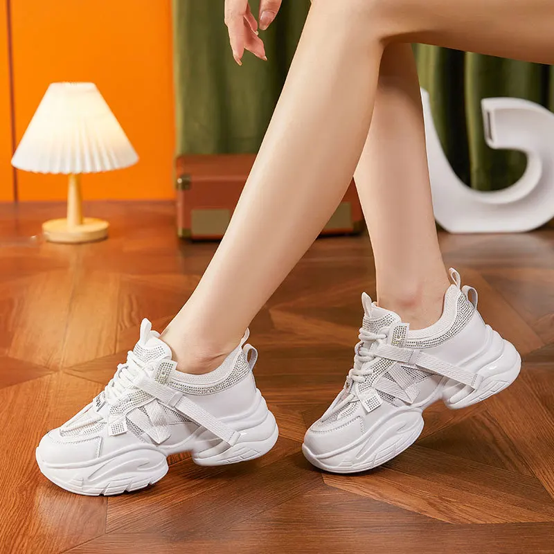 CICIYANG 6cm Chunky Platform Mesh Sneaker Women Summer Shoes 2024 New Fashion Hollow Breathable Mesh Shoes Ladies Casual Sports
