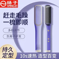 220V Straight Hair Comb Multifunctional Negative Ion Straight Roll Clamping Plate Dual Purpose Magic Tool for Female Student's 1