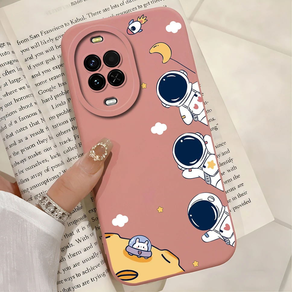 Cute Astronaut Soft Liquid Silicone Anti-Drop Phone Case - Smooth Protective Cover