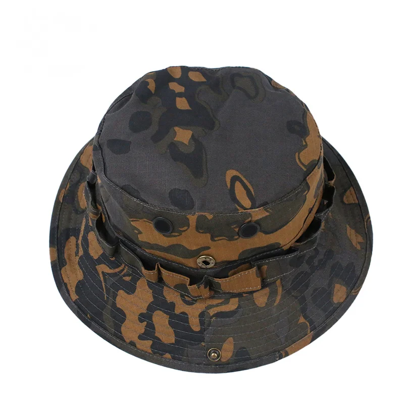 Chapeau boonie camouflage feuilles de chêne allemand pour pêche en forêt et rivière