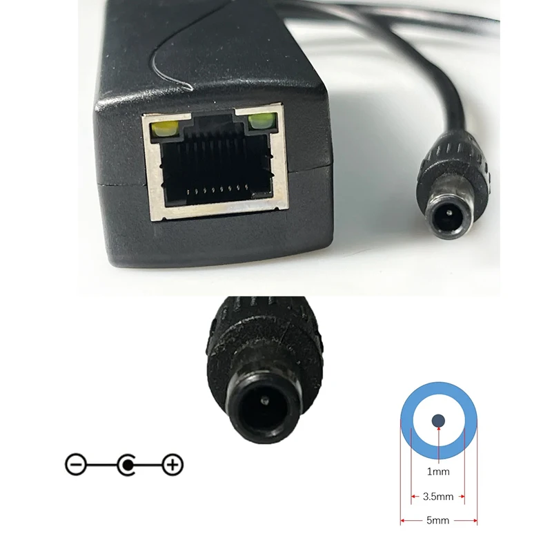 SMTAV Gigabit PoE Splitter DC12V 2A Outputs For Video Conference Camera PV Camera