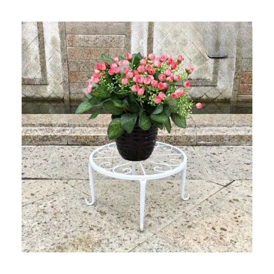 Vintage Heavy Duty Cast Iron Metal Flower Pot Holder for Indoor and Outdoor Use