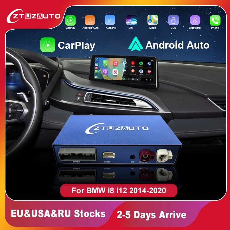 Wireless Carplay Per Bmw I8 I12 Nbt/ Evo System 2014-2020, Con Funzione Di Navigazione Airplay Android Auto Mirror Link.
