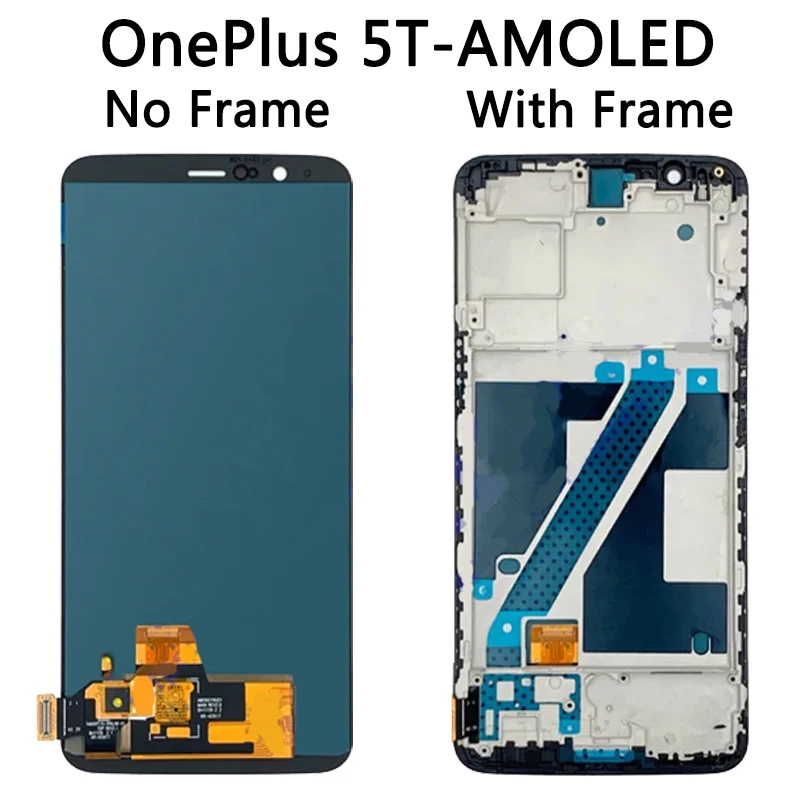 Фото Оригинальный ЖК-дисплей AMOLED для OnePlus 5T/5, сенсорный экран, дигитайзер One Plus 5/5T, ЖК-дисплей 1 + 5 1 + 5T A5000 A5010, рамка дисплея №5