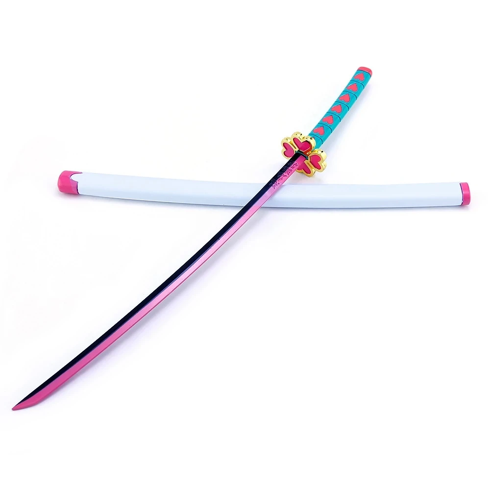 Demon Slayer Sword Kanroji Mitsuri Nichirin Blade Alloy Sword Mini Japanese Anime Weapon Model Holiday Gift Inder Surprise Toys images - 6