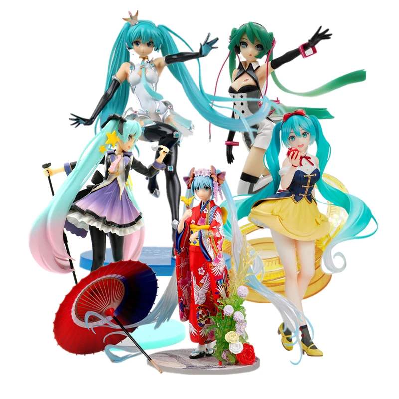 

Кимоно Hatsune Miku с героями аниме, Хатсуне, виртуальный певец, кавайная фигурка, Игрушечная модель, украшение, коллекция, рождественский подаро...