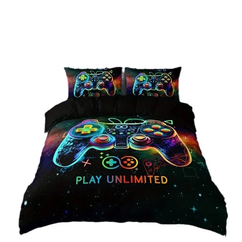 Game Console Duvet Cover Set For Boys Girls Kids Space Galaxy Gaming 3 Pieces Microfiber Gamer Bedding Teens Comforter Covers