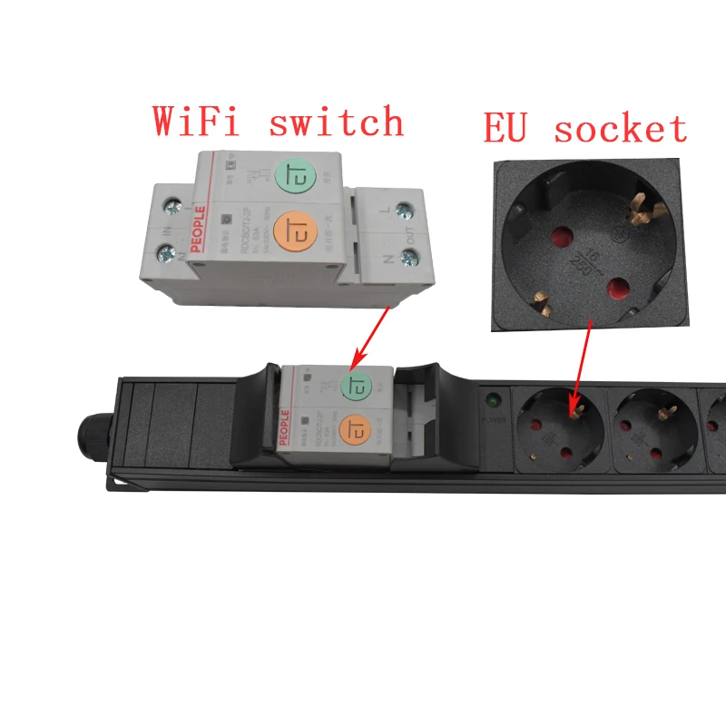 ȸ 귡Ŷ PDU  Ʈ 2-8AC WiFi EU , 16A/220V  ڵ  