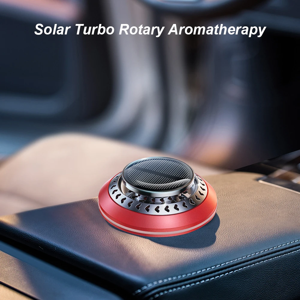 Solar Rotating Car Aromatherapy Car Air Freshener Essential Oils Diffuser