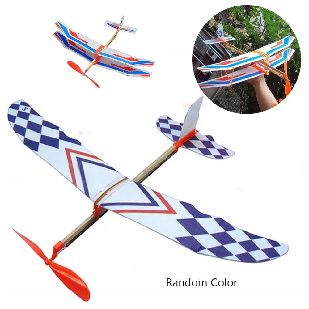 

Educational Toy Christmas best gift Elastic Rubber Airplane DIY Foam Aircraft Powered Flying Glider Assembly Plane Model