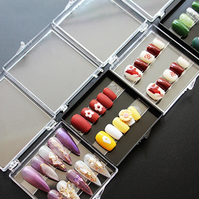 False Nail Tips Case Nail Art Display Stand Wearable Nail