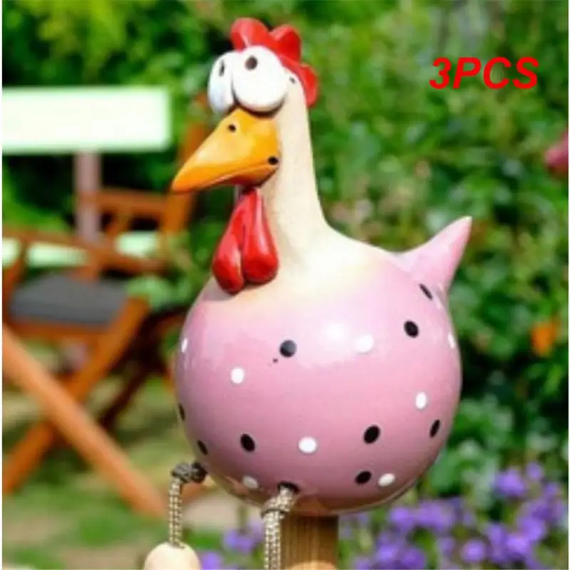 

3PCS Funny Chicken Fence Decor Resin Statues Home Garden Farm Yard Decorations Chicken Hen Sculpture Art Craft Courtyard