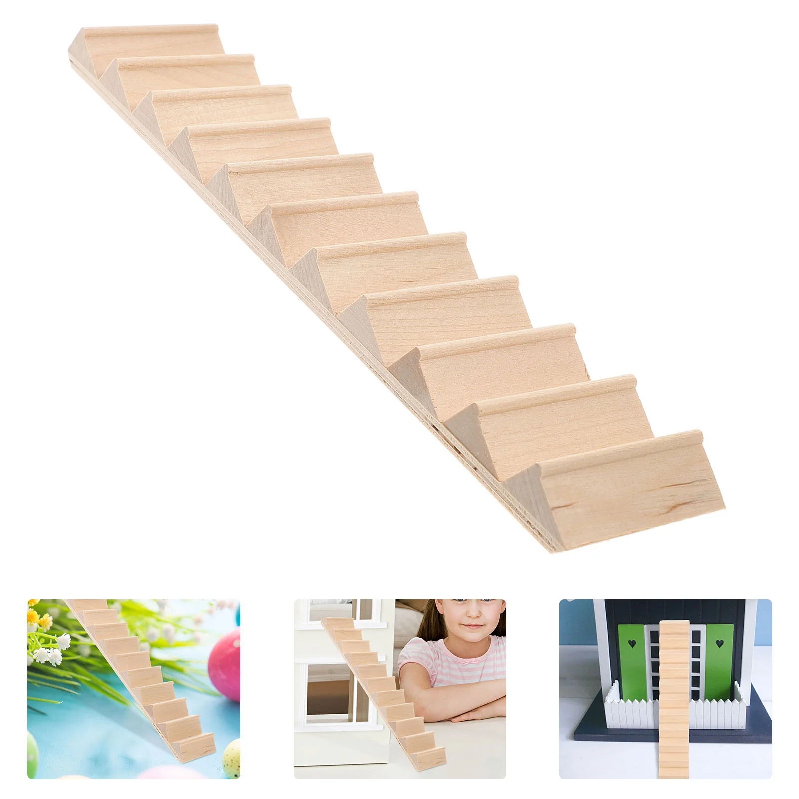 Miniature Wood Stairs Mini House Staircase Wooden Steps Model Diy Staircase Accessories Furniture Micro Landscape Decorations