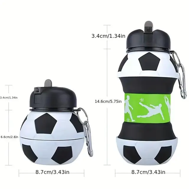 Botella de agua de fútbol plegable: Portátil y Anticaídas | Emoape