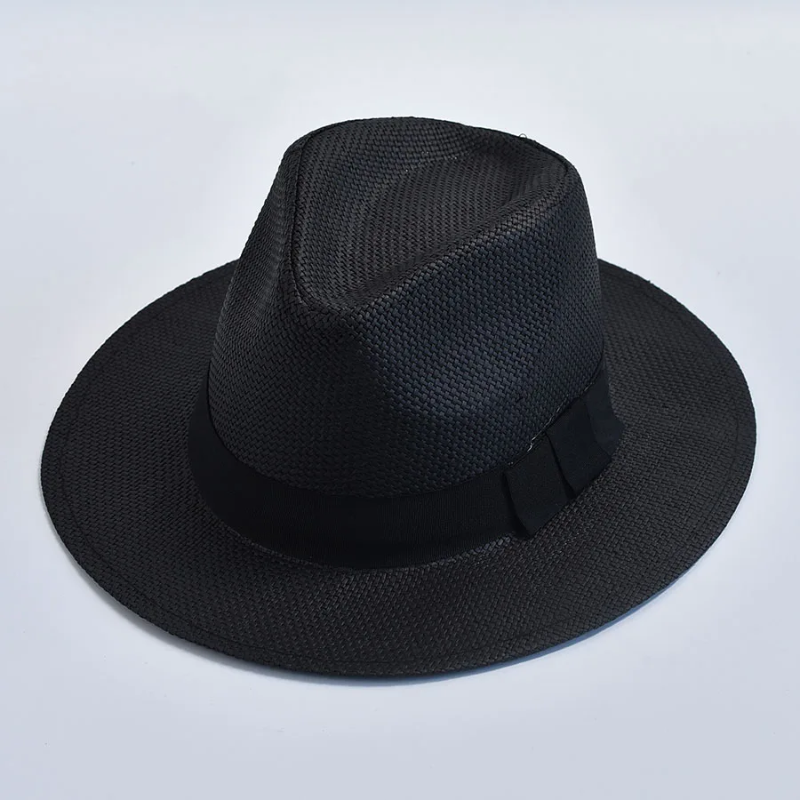 Summer Casual Straw Hats Women Men Panama Trilby Jazz Hat Outdoor UV Protection Beach Hat Bonnet