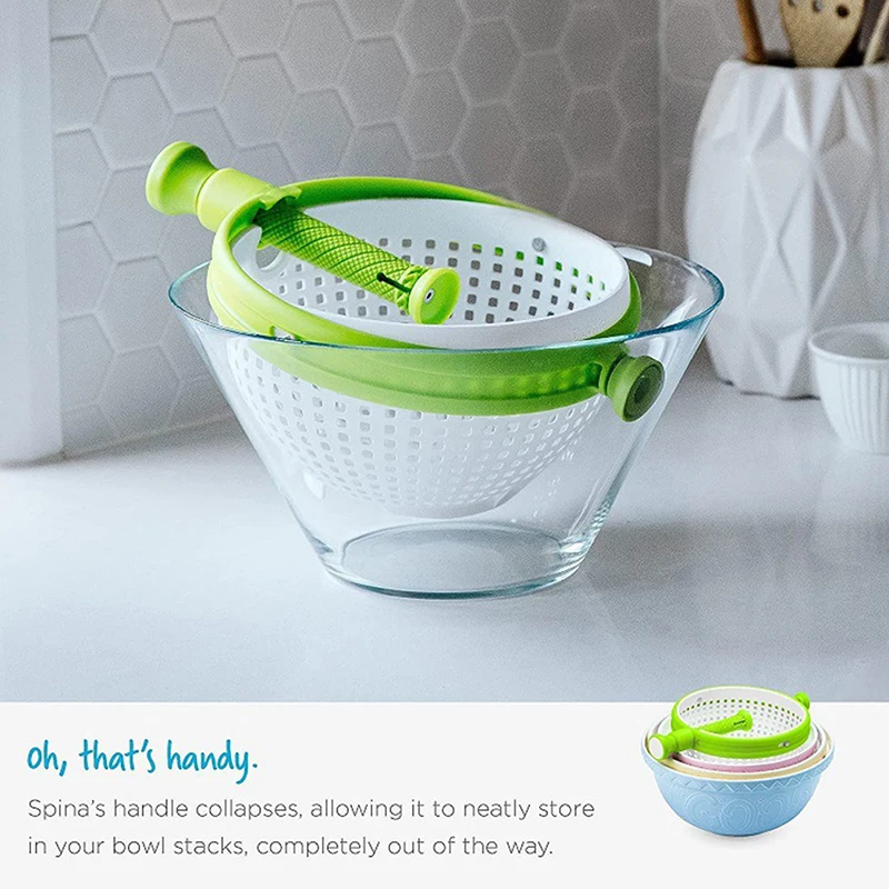 Easytouse Salad Spinner Scratch Resistant Nylon Spinning Colander