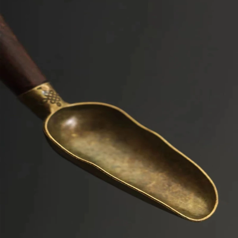 Description Picture 6 of itemAlloy Ebony Coffee Scoops Tea Spoon Natural Wood Retro Tea Leaves Shovel KongFu Tea Ceremony Accessories Coffee Bean Spoons