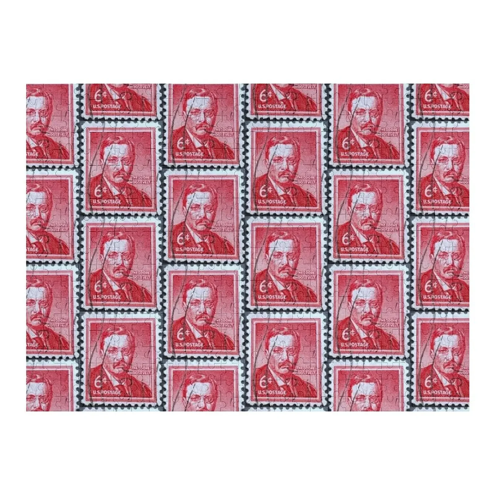 Teddy Roosevelt Vintage Postage Stamp Jigsaw Puzzle Personalized Baby Toy Custom Jigsaw Children Custom Name Child Toy Puzzle