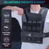 6943-3a113e.jpg Adjustable Weighted Vest Men 20lbs/30lbs/40lbs Weights with Reflective Stripe, Weight Vest Woman Workout Vest for Strength Train