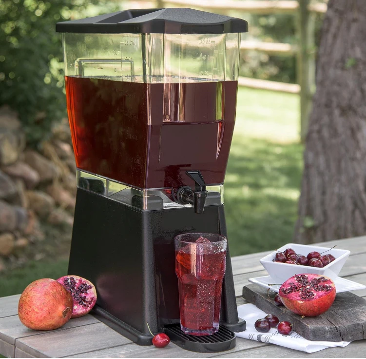 1085203 TrimLine Clear Economy Single Base Beverage Dispenser, 3.5 Gallon Capacity, Black 5