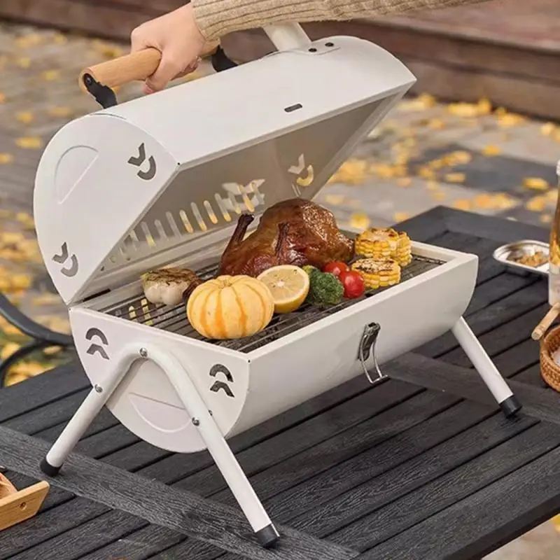 

Portable Outdoor Barbecue Grill Double-sided BBQ Oven Charcoal Grills For Campaing Pinnic Kebab Barbecue Oven Chimney Stove New