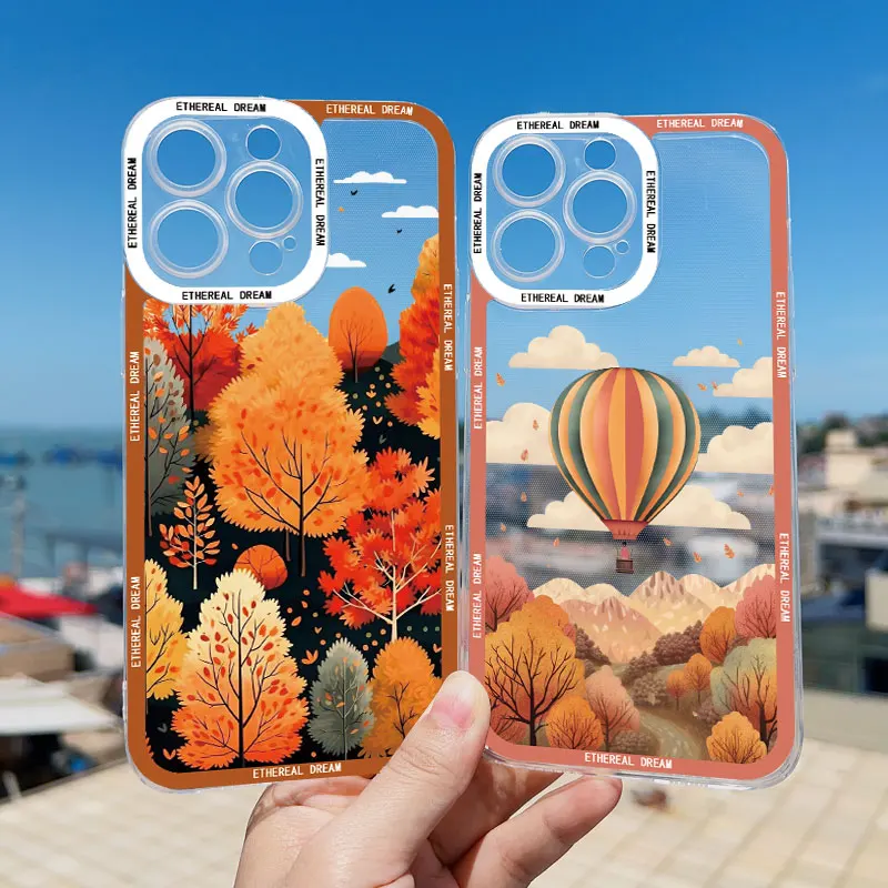 Autumn Forest Leaves Transparent Phone Case
