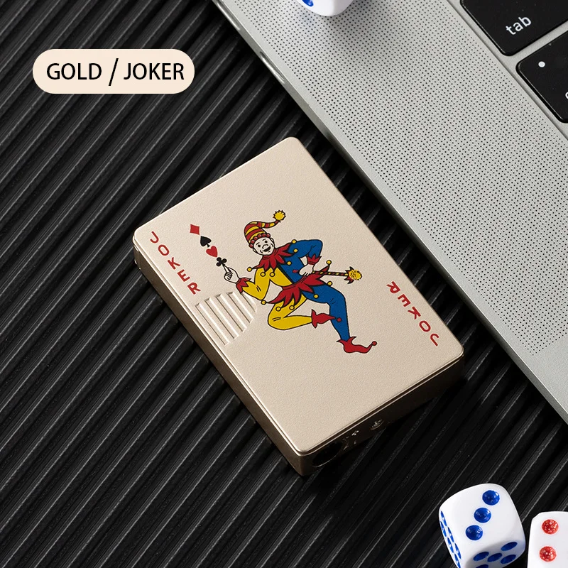 Creative Poker lighter Spades Joker Poker Butane windproof Straight Metal lighter Metal fun toys for men smoking accessories